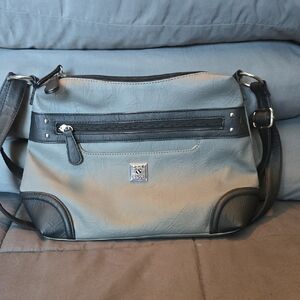 Elegant Gray and Black Crossbody Bag